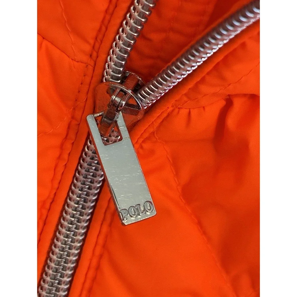 Polo Ralph Lauren Mens Performance Down Puffer Jacket Neon Orange Size Medium